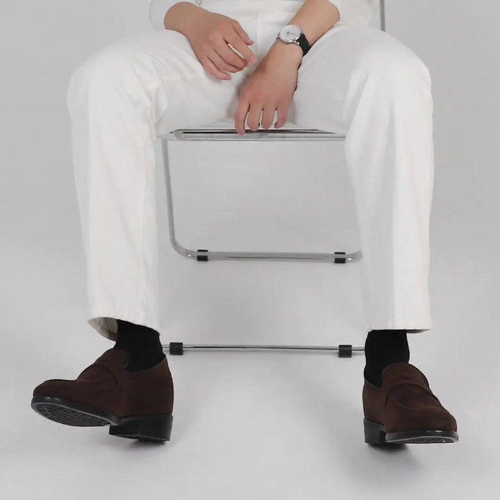 6cm UP スエードローファー no03 メンズシークレットローファー LEVANO