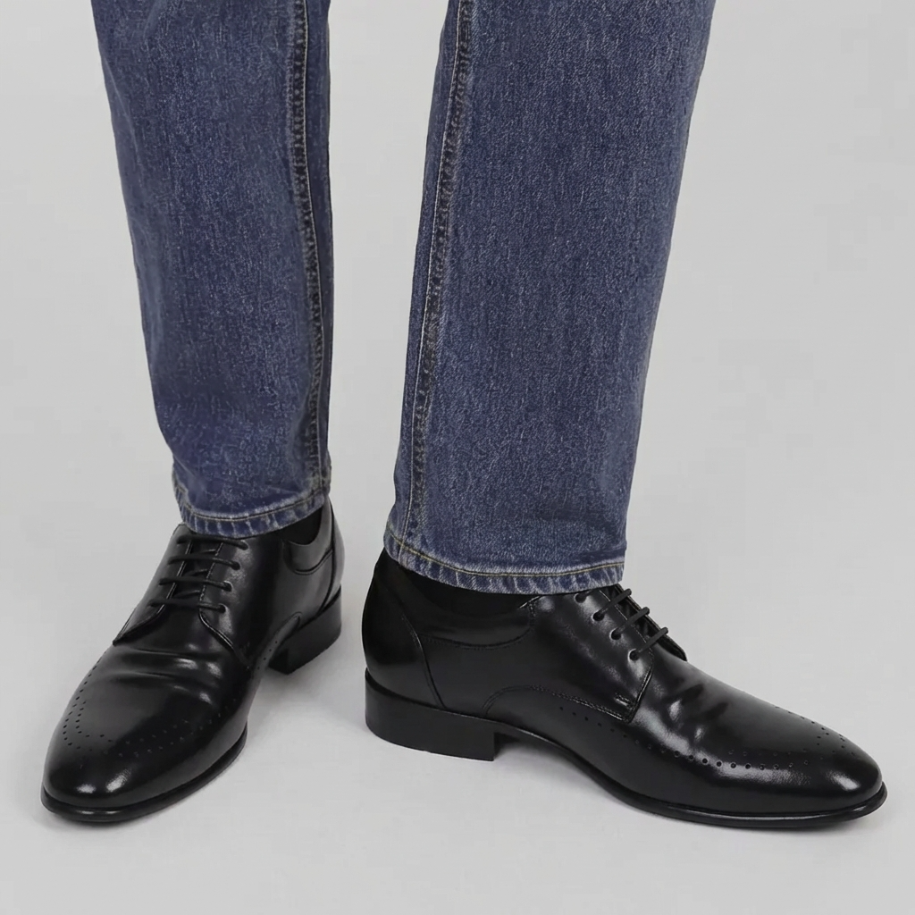 8cm UP 牛革シークレットビジネスシューズ no20 メンズシークレットビジネスシューズ LEVANO
